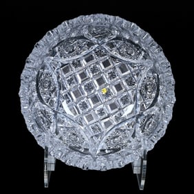 Bowl, American Brilliant Cut Glass, Signed Libbey Glenda Pattern