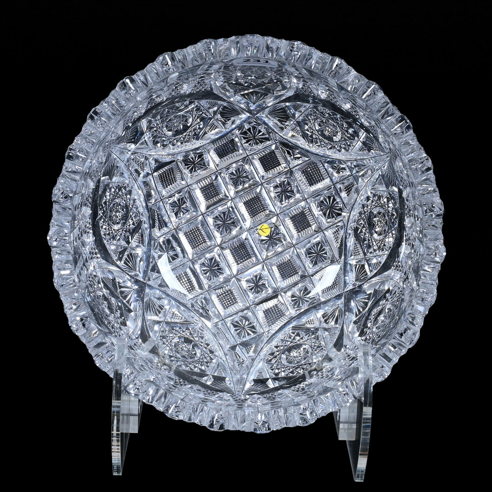 Bowl, American Brilliant Cut Glass, Signed Libbey Glenda Pattern (1 of 4)