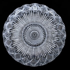 Round Tray, American Brilliant Cut Glass, Pluto By J. Hoare