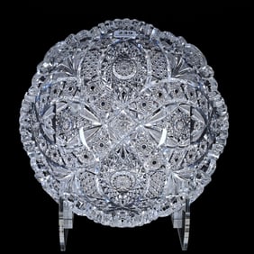 Bowl, American Brilliant Cut Glass, Signed Libbey Grand Prize Pattern