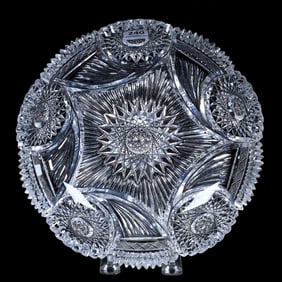Low Bowl, American Brilliant Cut Glass, Plymouth Pattern By Bergen