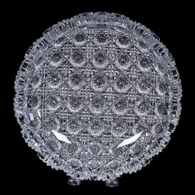 Bowl, American Brilliant Cut Glass, Signed J. Hoare Kohinoor Pattern