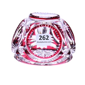 Paperweight, Brilliant Period Cut Glass, Amethyst Cut To Clear, Three-Sided