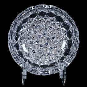 Bowl, American Brilliant Cut Glass, Well Cut Hobstar Cluster With Strawberry Diamond, Star & (1 of 3)