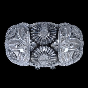 Bread Bowl, American Brilliant Cut Glass, Empress Pattern By Pitkin & Brooks