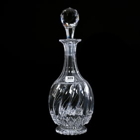 Footed Decanter, American Brilliant Cut Glass, Richelieu Pattern By J. Hoare