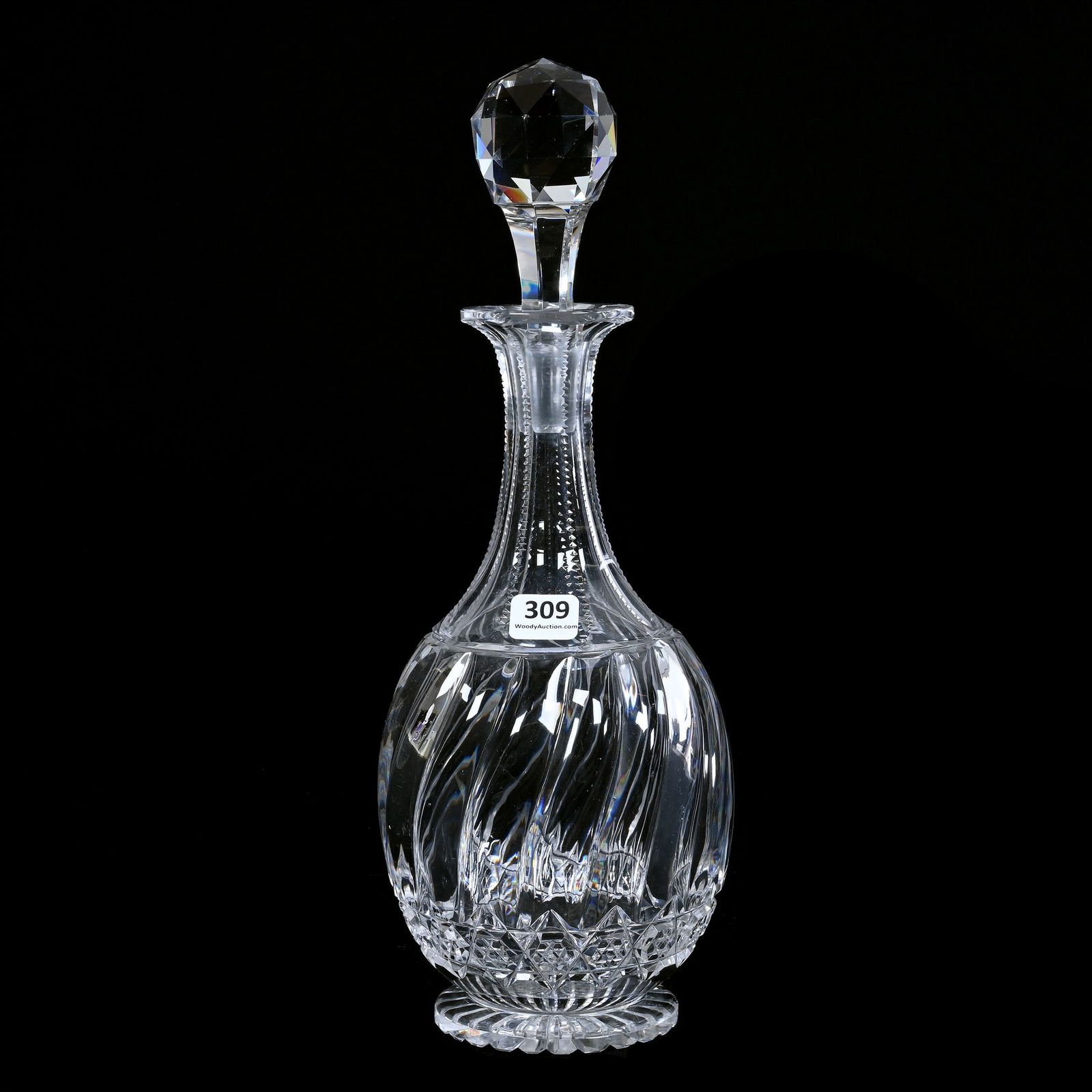Footed Decanter, American Brilliant Cut Glass, Richelieu Pattern By J. Hoare (1 of 3)