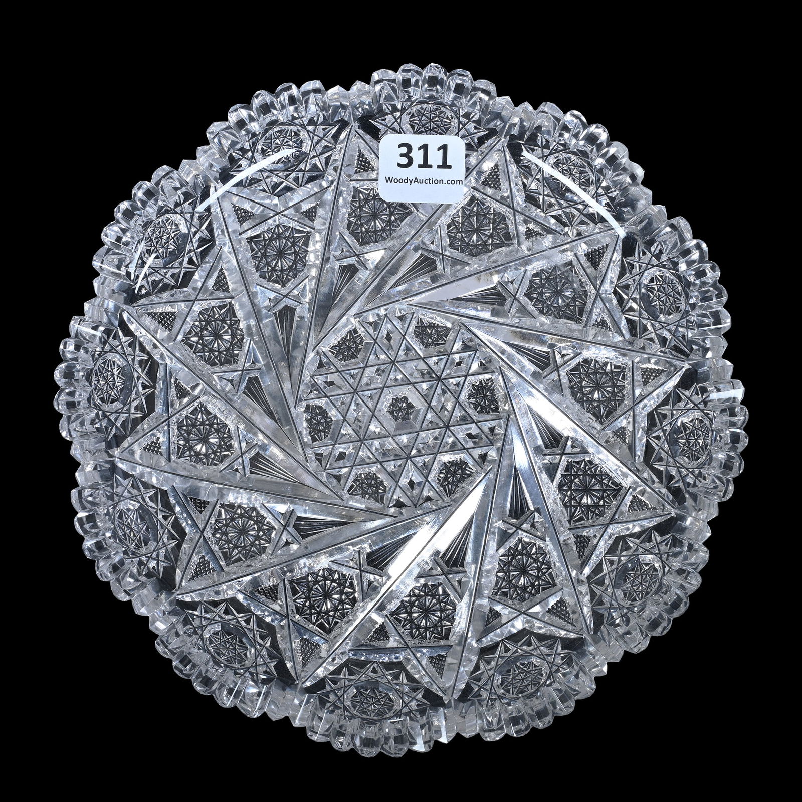 Plate, American Brilliant Cut Glass, Signed J. Hoare Quincy Pattern (1 of 2)