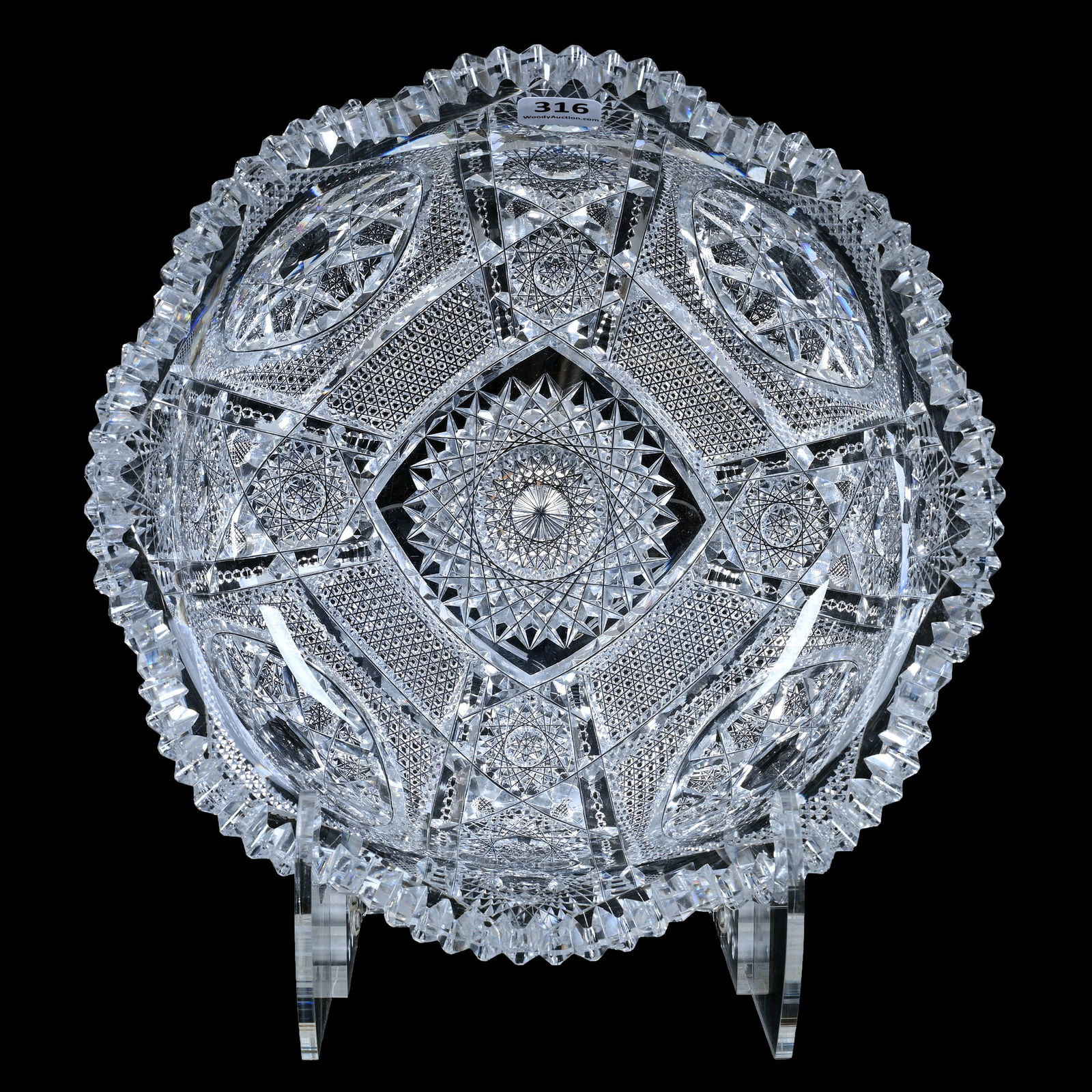 Bowl, American Brilliant Cut Glass, Signed Clark Waldorf Pattern (1 of 5)