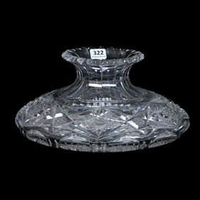 Flower Center, American Brilliant Cut Glass, Hobstar And Punty Motif
