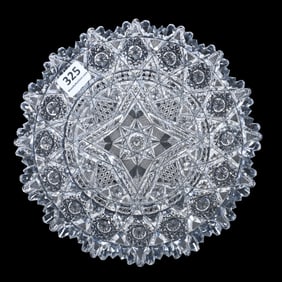 Plate, American Brilliant Cut Glass, Signed J. Hoare Marquis Pattern