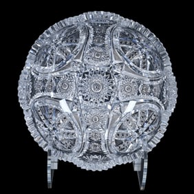 Bowl, American Brilliant Cut Glass, Chicago Pattern By Fry