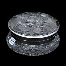 Jewel Box, American Brilliant Cut Glass, Signed Tuthill Poppy Pattern