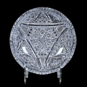 Bowl, American Brilliant Cut Glass, Magnificent Three Sections