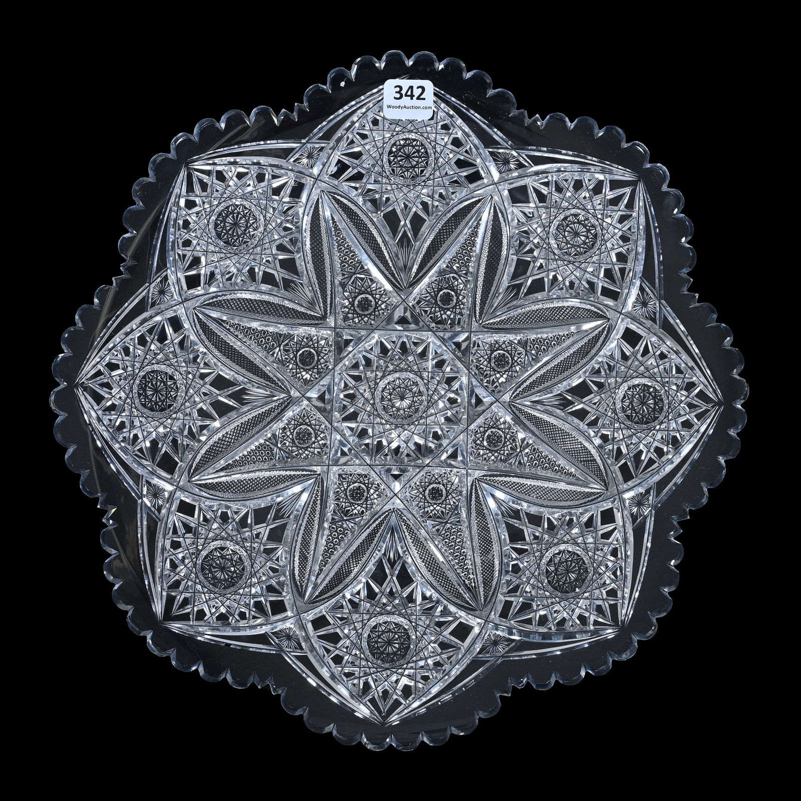 Round Tray, American Brilliant Cut Glass, Pattern #17 By Elmira (1 of 2)