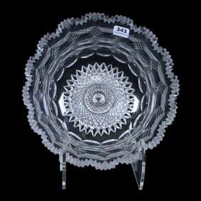 Flared Bowl, American Brilliant Cut Glass, Savoy Pattern By Pairpoint
