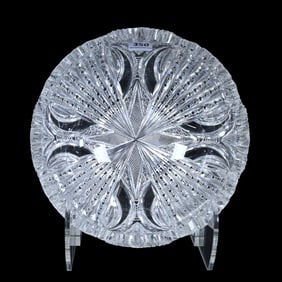 Bowl, American Brilliant Cut Glass, Four Sections Of Tusks, Prism, Crosscut Diamond, Strawberry