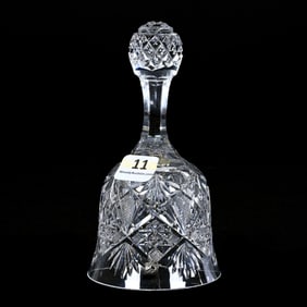 Bell, American Brilliant Cut Glass, Hobstar, Strawberry Diamond And Fan Motif