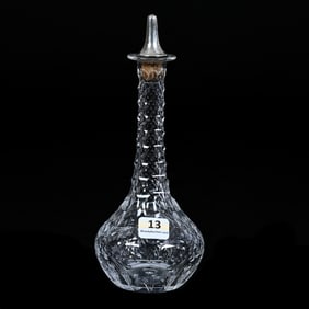Barber Bottle, ABCG, St. Louis Diamond With Engraved Floral Garland Highlights