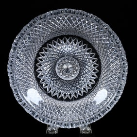 Bowl, American Brilliant Cut Glass, Columbia Pattern By Dithridge