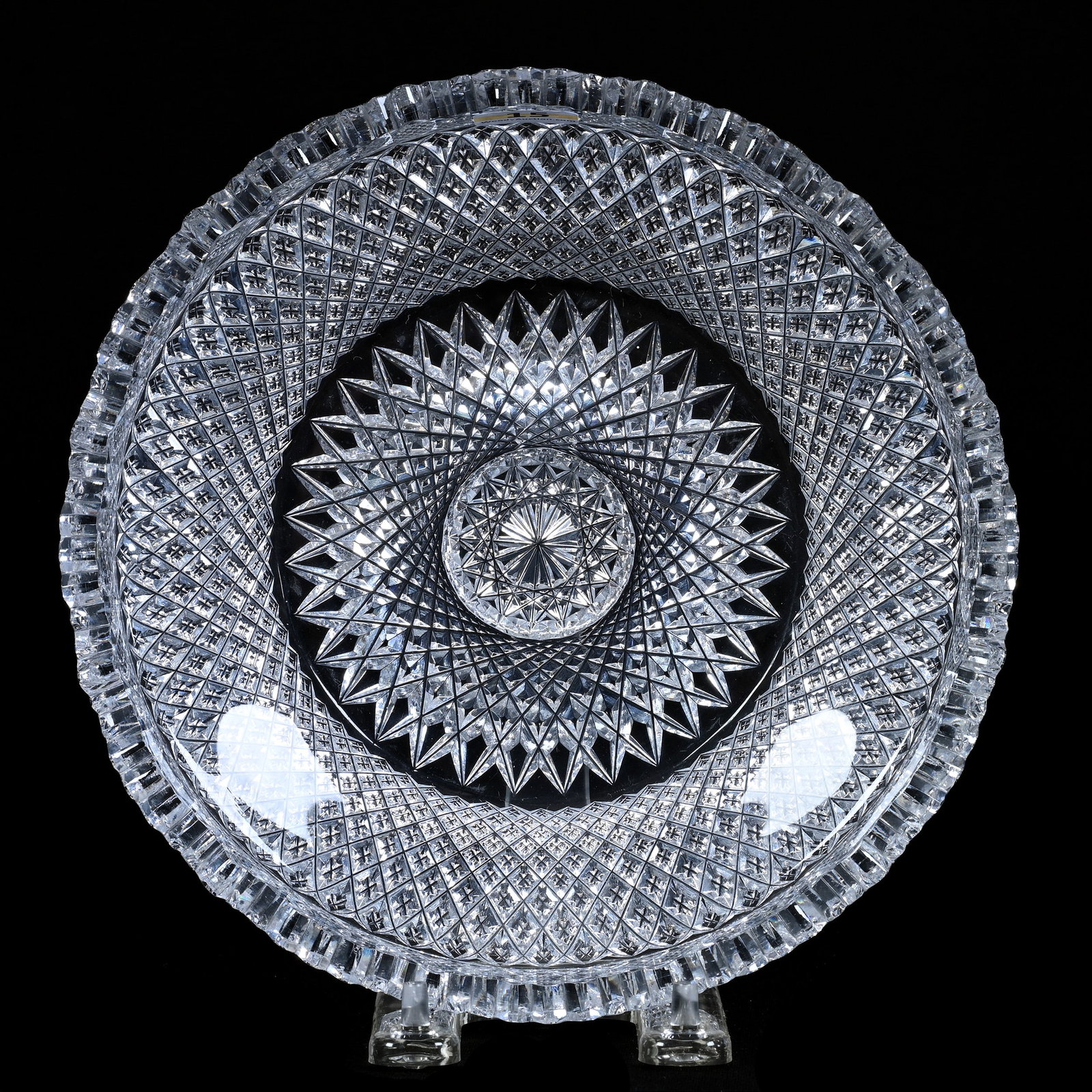 Bowl, American Brilliant Cut Glass, Columbia Pattern By Dithridge: Bowl, American Brilliant Cut Glass, Columbia Pattern By Dithridge, 2.25" x 8", California Private Collection.