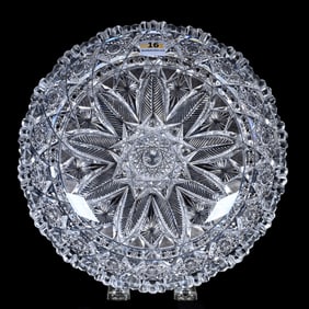 Bowl, American Brilliant Cut Glass, Signed J. Hoare