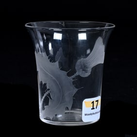 Whiskey Tumbler, American Brilliant Cut Glass, Signed Sinclaire Engraved Thistle Pattern