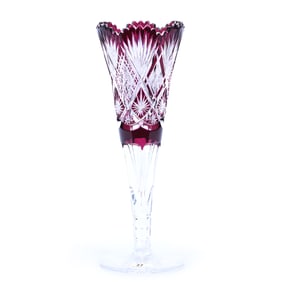 Trumpet Vase, BPCG, Amethyst Cut To Clear