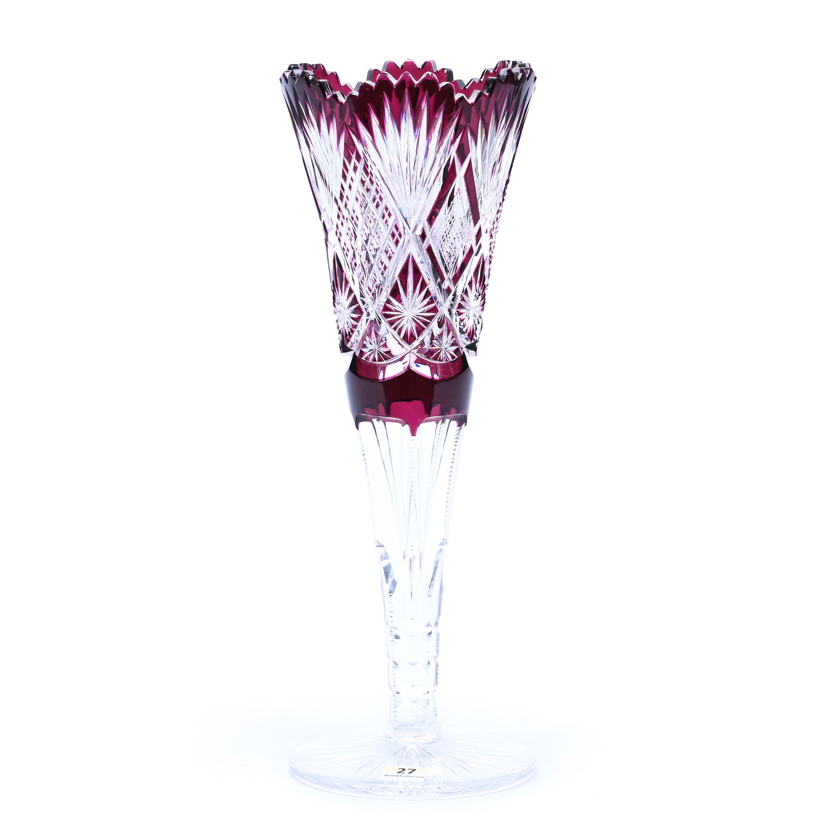 Trumpet Vase, BPCG, Amethyst Cut To Clear (1 of 5)