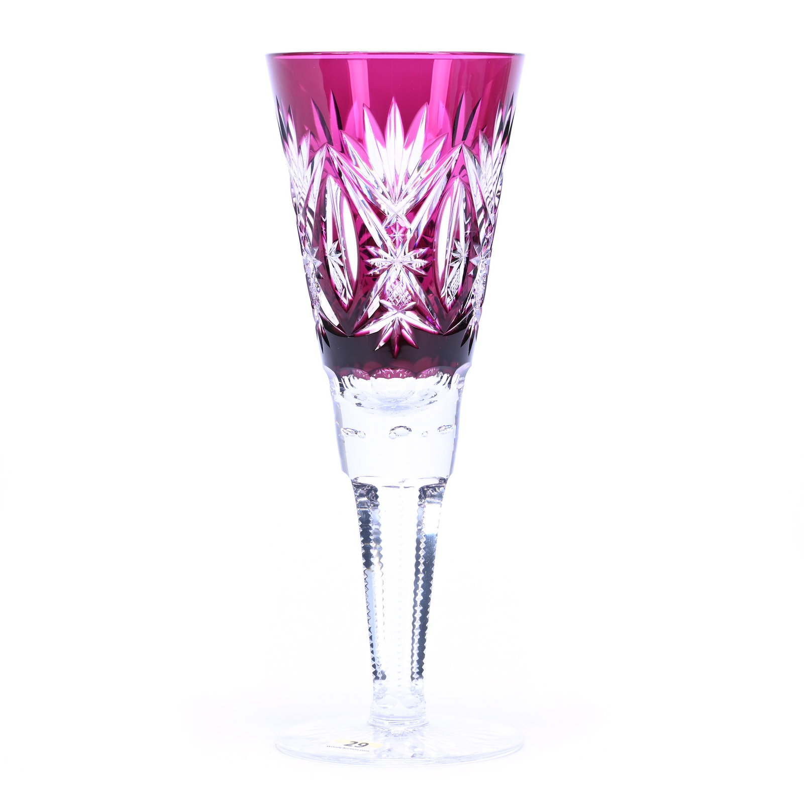 Trumpet Vase, BPCG, Amethyst Cut To Clear: Trumpet Vase, Briliant Period Cut Glass, Amethyst Cut To Clear, 11" x 4", Pattern #3247/17 By Val St. Lambert, Circa 1908, Ray Cut Foot, Private Collection.