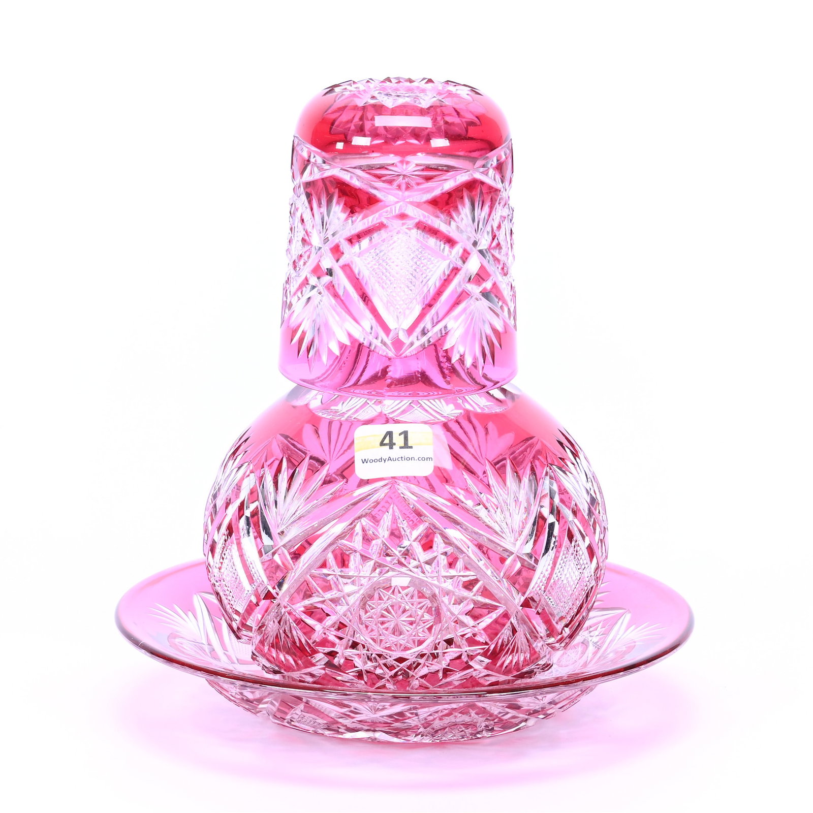 Tumble-Up With Underplate, Cranberry Cut To Clear (1 of 3)