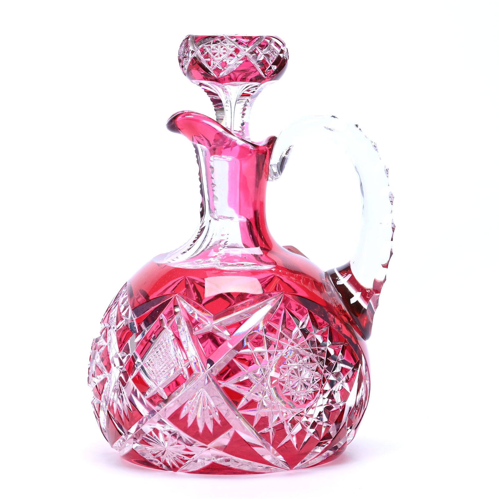 Ships Decanter, BPCG, Cranberry Cut To Clear (1 of 3)