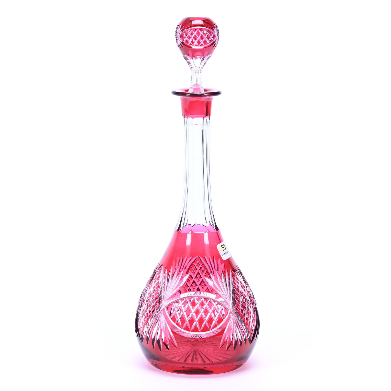 Decanter, BPCG, Red Cut To Clear Attributed To Val St. Lambert (1 of 4)