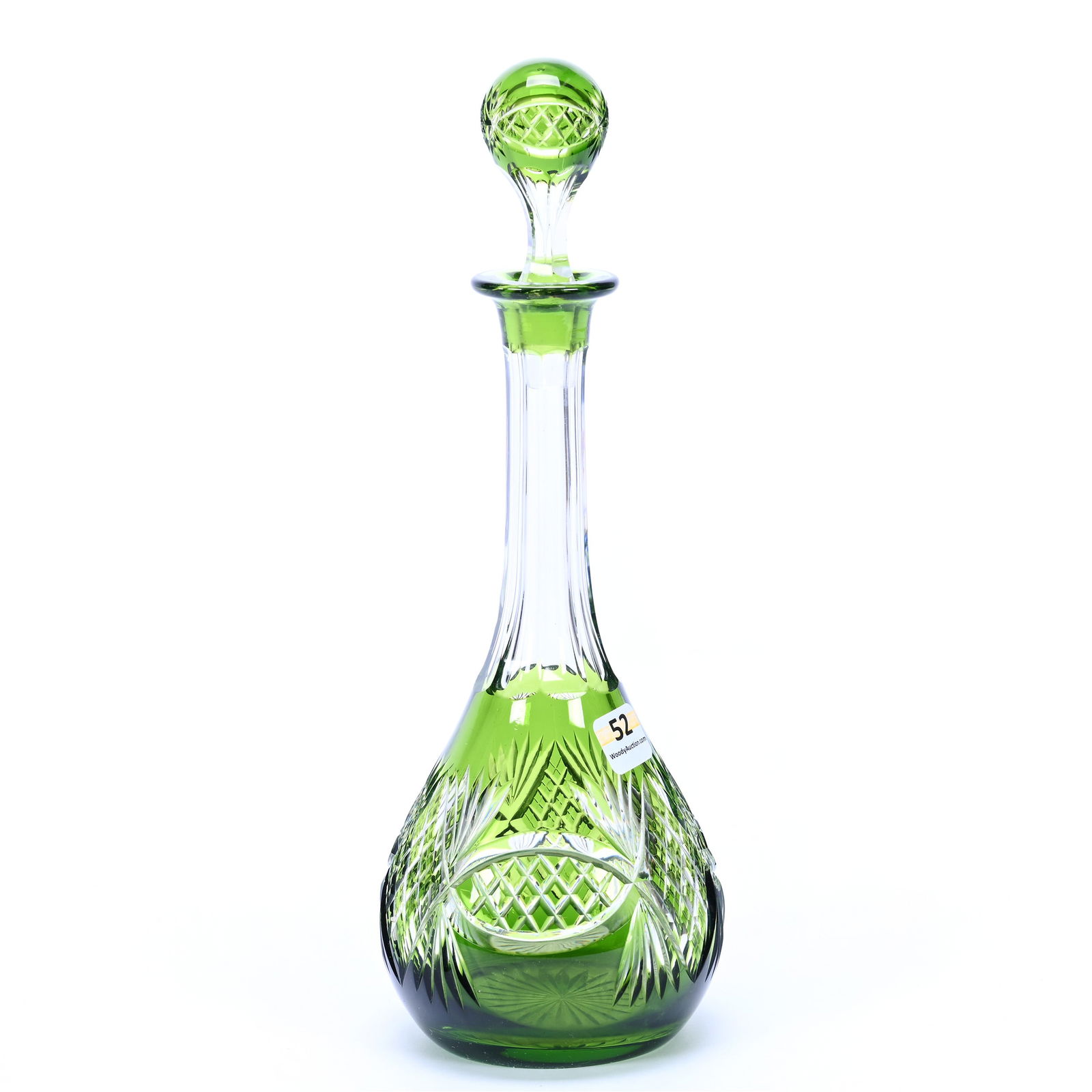 Decanter, BPCG, Green Cut To Clear, Attributed To Val St. Lambert (1 of 3)
