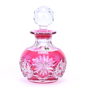 Cologne Bottle, BPCG, Cranberry Cut To Clear