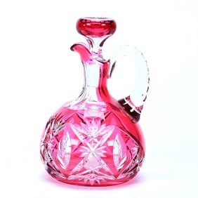 Ships Decanter, BPCG, Cranberry Cut To Clear