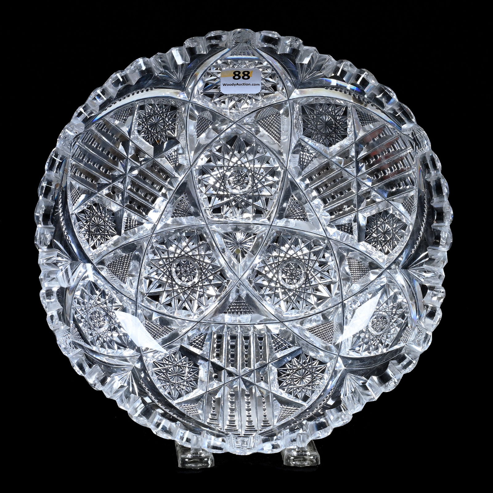 Bowl, American Brilliant Cut Glass, Signed Libbey Corona Pattern (1 of 2)