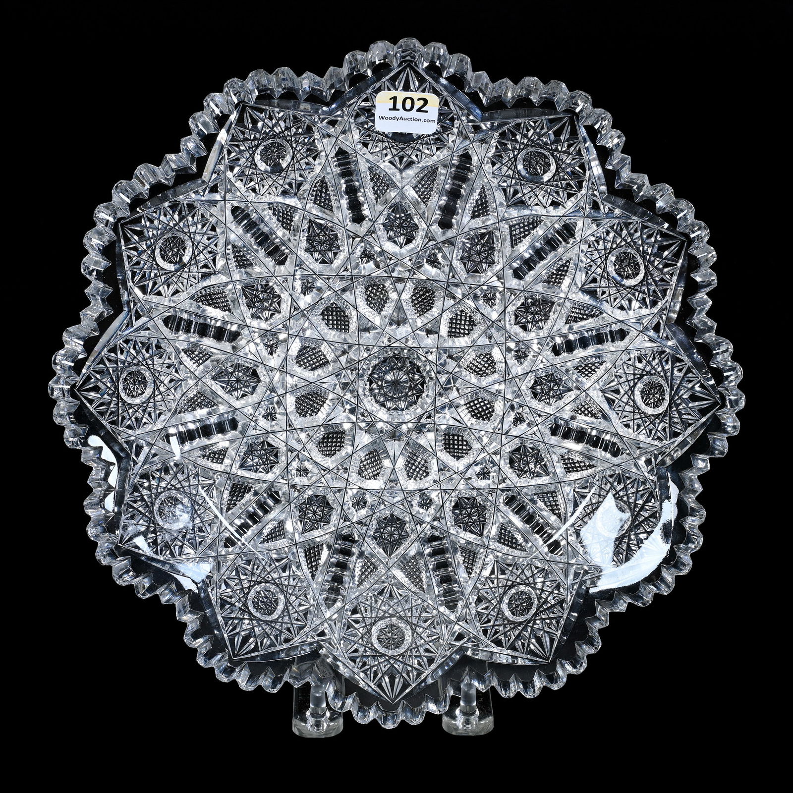 Round Plate, American Brilliant Cut Glass, Juliette Pattern By Irving (1 of 2)