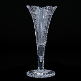 Trumpet Vase, American Brilliant Cut Glass, Prism Cut Body