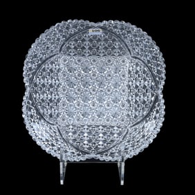 Square Bowl, American Brilliant Cut Glass, Russian Pattern With Arched Channel Highlights