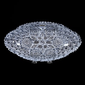 Celery Tray, American Brilliant Cut Glass, Propeller Pattern By Parsche