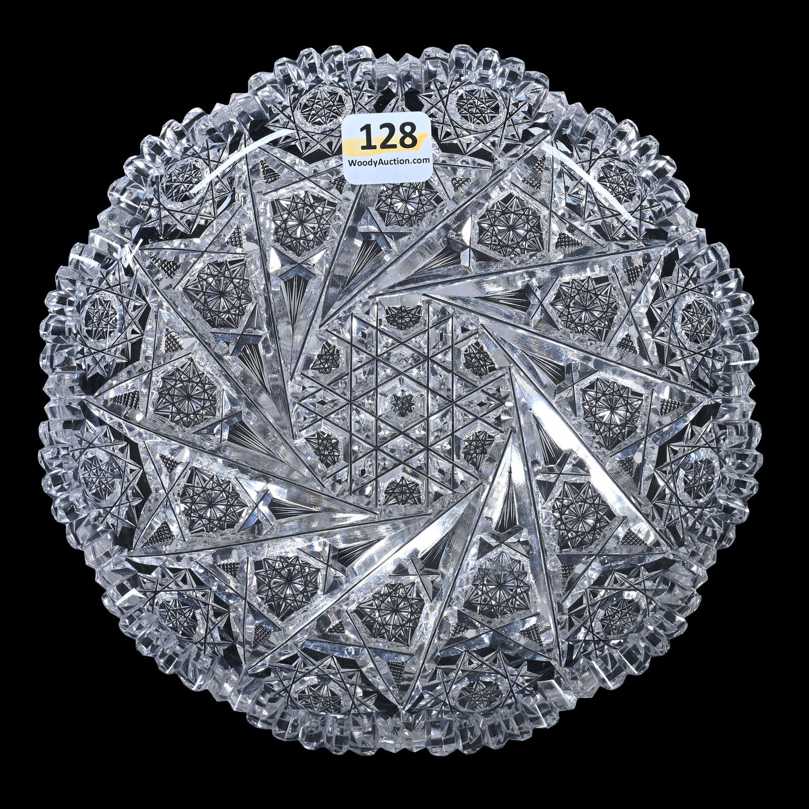 Plate, American Brilliant Cut Glass, Signed J. Hoare Quincy Pattern (1 of 2)