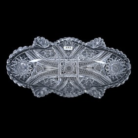 Deep Celery Tray, American Brilliant Cut Glass, Columbia Pattern By Blackmer