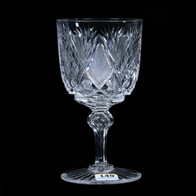 Goblet, American Brilliant Cut Glass, Harvard Pattern By Libbey