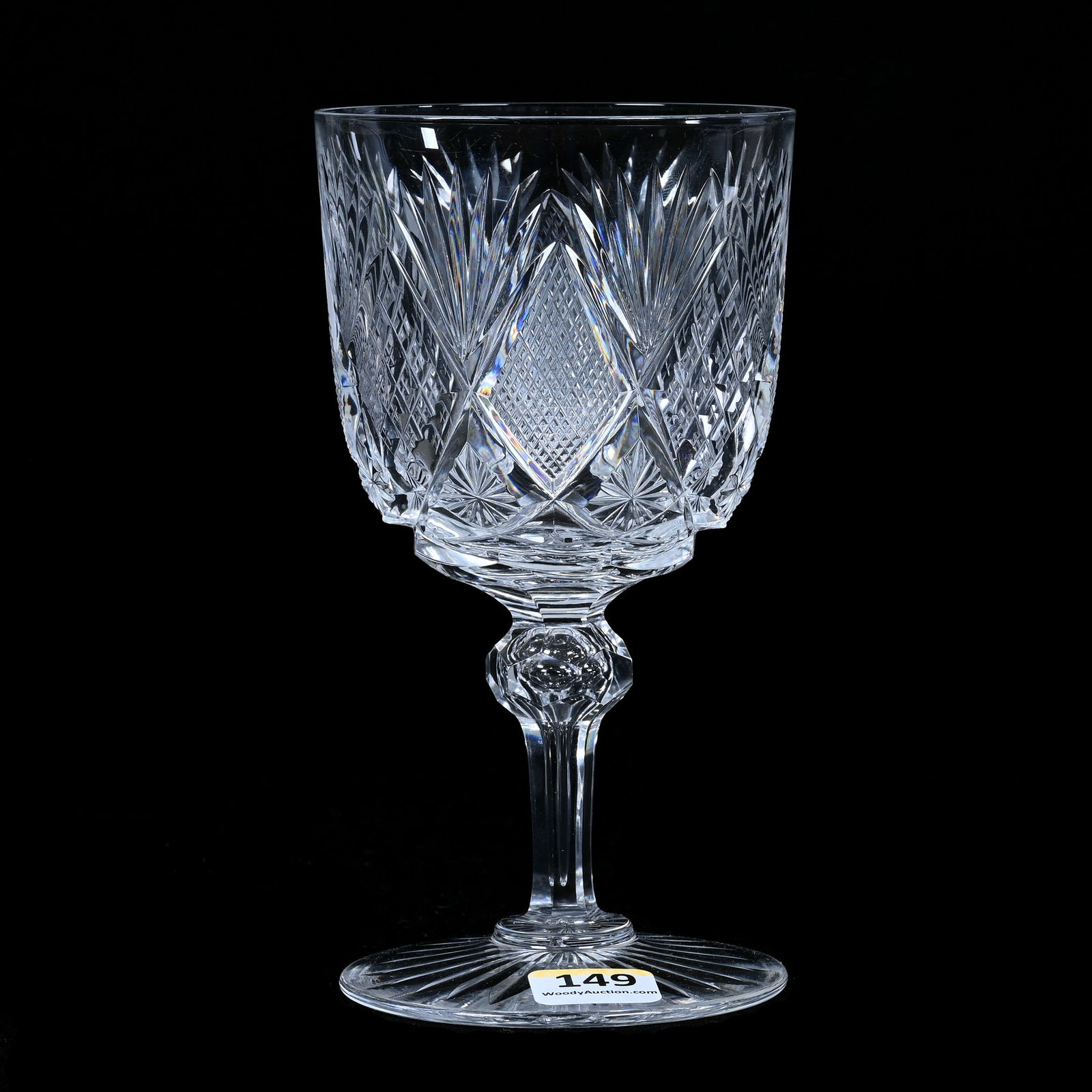 Goblet, American Brilliant Cut Glass, Harvard Pattern By Libbey (1 of 3)