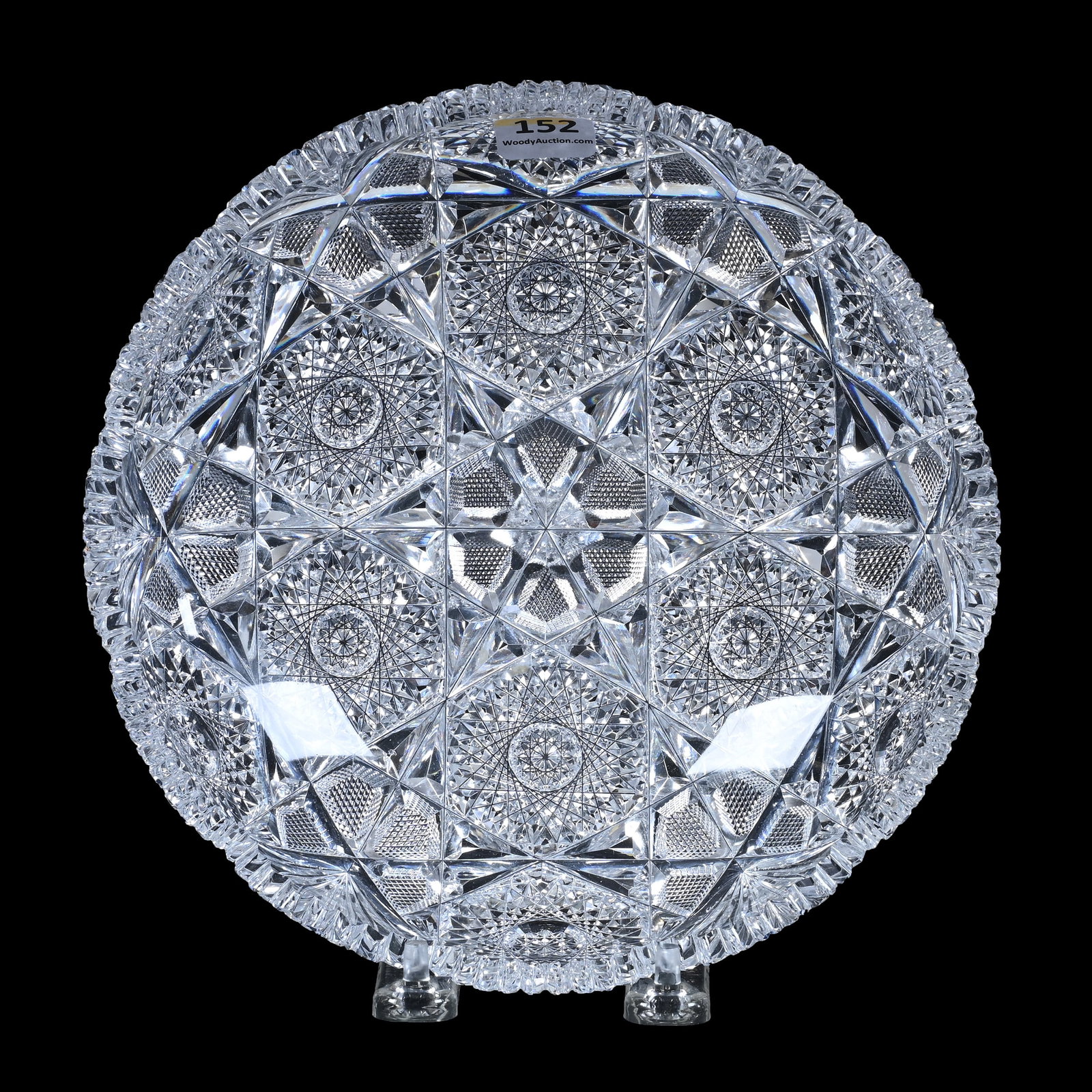 Bowl, American Brilliant Cut Glass, Stratford Pattern By Libbey: Bowl, American Brilliant Cut Glass, Stratford Pattern By Libbey, 2.25" x 8", Nice Example, Estate of Paul Pellet, Texas.