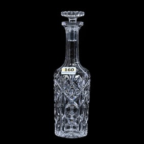 Worcestershire Bottle, American Brilliant Cut Glass, Signed Sinclaire