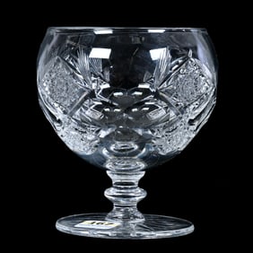 Cognac Stem, American Brilliant Cut Glass, Signed Hawkes Queens Pattern
