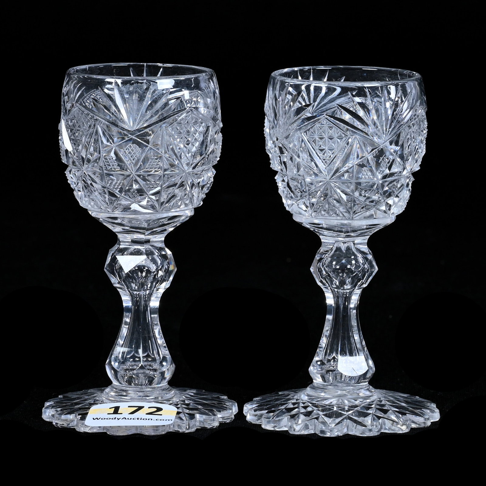 Pair Cordial Stems, ABCG, Pattern With Similarities To Stratford By Libbey (1 of 3)