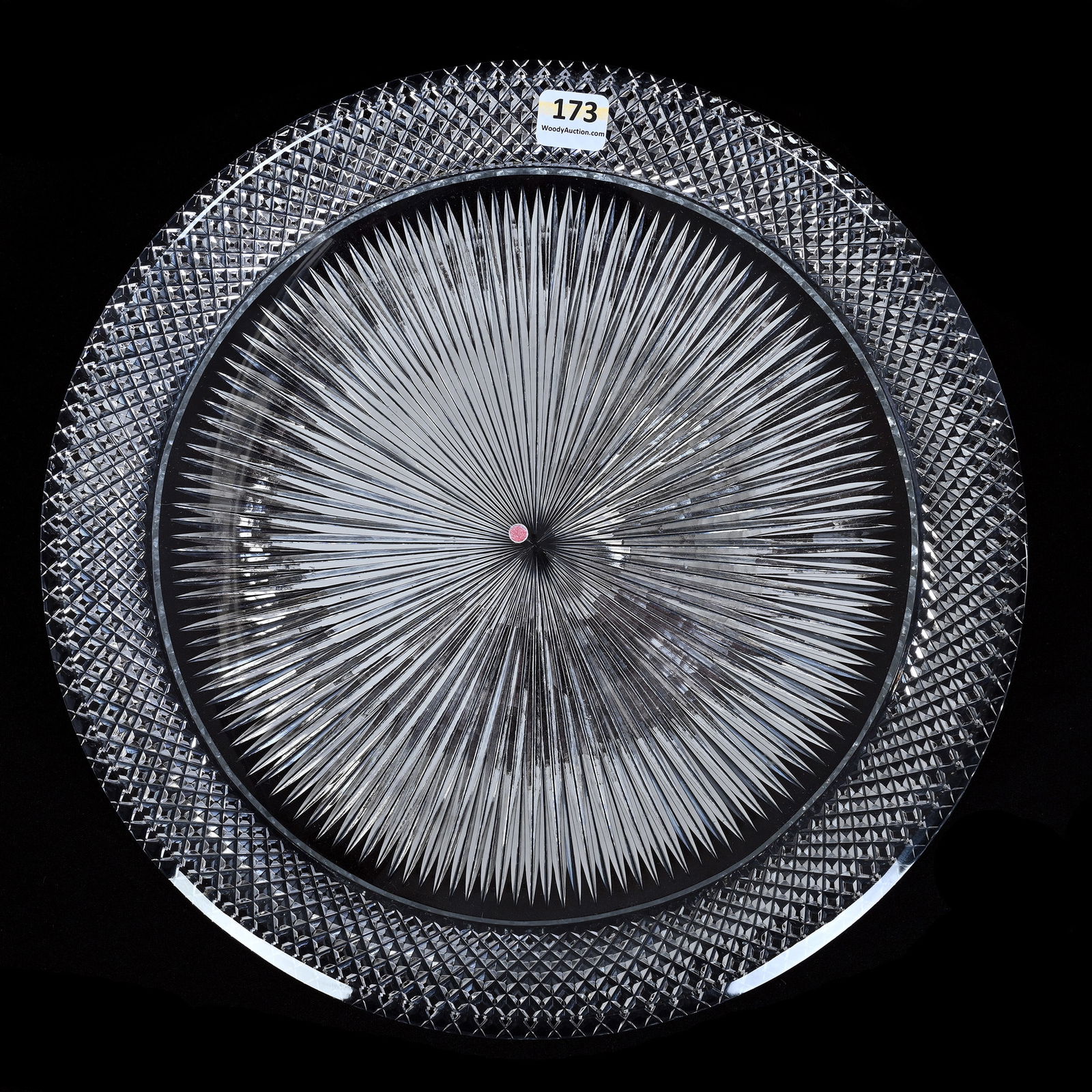 Round Tray, American Brilliant Cut Glass, Signed Libbey (1 of 2)